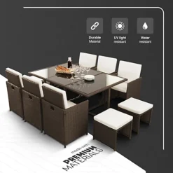 11pc Rattan Garden Furniture Set -Cheap Grow And Trim Store 11pc rattan garden furniture set5056475406593 03c MP