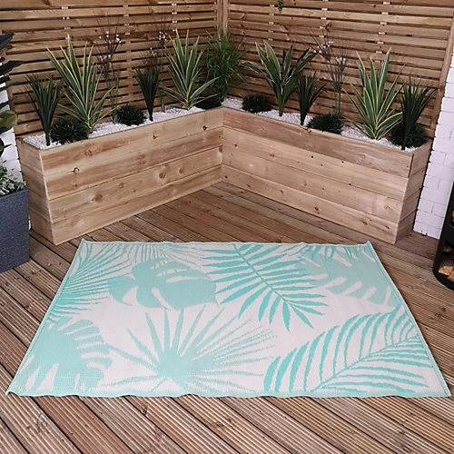 180cm X 120cm Outdoor Geometric Pattern Waterproof Rug Mat For Garden Patio In Mint Green 1 180cm X 120cm Outdoor Geometric Pattern Waterproof Rug Mat For Garden Patio In Mint Green