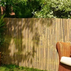 2 Rolls Of 4m X 1.5m Bamboo Split Slat Fencing Screening Rolls For Garden Outdoor Privacy