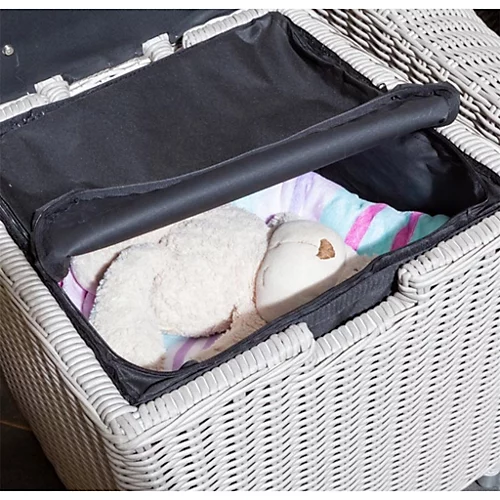 2 Seater Putty Grey Rattan Weave Garden Sun Lounger Set 4 2 Seater Putty Grey Rattan Weave Garden Sun Lounger Set - Image 4