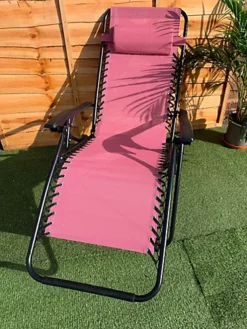 2 X Blush Pink Zero Gravity Chair Lounger -Cheap Grow And Trim Store 2 x blush pink zero gravity chair lounger5060950102549 04c MP
