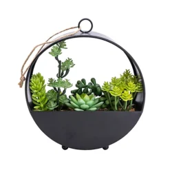 23cm Succulent Artificial Plant In Black Metal Pot 4 23cm Succulent Artificial Plant In Black Metal Pot -Cheap Grow And Trim Store 23cm succulent artificial plant in black metal pot5010795682485 02c bq