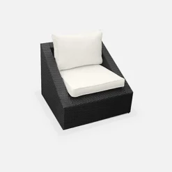 3-piece Garden Patio Set - 2 Stackable Armchairs And 1 Coffee Table In Rattan - Triangolo - Black/Off-white 7 3-piece Garden Patio Set - 2 Stackable Armchairs And 1 Coffee Table In Rattan - Triangolo - Black/Off-white -Cheap Grow And Trim Store 3 piece garden patio set 2 stackable armchairs and 1 coffee table in rattan triangolo black off white3760216533903 04c MP