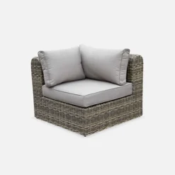 6-seater Round Rattan Garden Sofa Set - 5-seater Corner Sofa 1 Armchairs 1 Coffee Table - Tonico - Beige -Cheap Grow And Trim Store 6 seater round rattan garden sofa set 5 seater corner sofa 1 armchairs 1 coffee table tonico beige3760247262889 03c MP