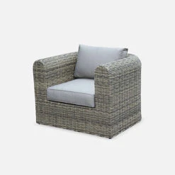 6-seater Round Rattan Garden Sofa Set - 5-seater Corner Sofa 1 Armchairs 1 Coffee Table - Tonico - Beige -Cheap Grow And Trim Store 6 seater round rattan garden sofa set 5 seater corner sofa 1 armchairs 1 coffee table tonico beige3760247262889 04c MP