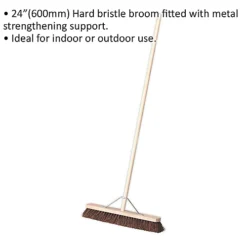 600mm Wide Hard Bristled Broom - Wooden Brush Handle - Metal Support Beam -Cheap Grow And Trim Store 600mm wide hard bristled broom wooden brush handle metal support beam5056524263648 02c MP