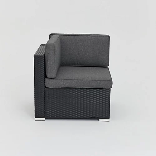 7 Piece Modular Rattan Sofa Garden Lounge Set , Black 4 7 Piece Modular Rattan Sofa Garden Lounge Set , Black - Image 4