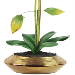 Leaf 70cm Artificial Orchid White With Gold Dish Ceramic Planter -Cheap Grow And Trim Store 70cm artificial orchid white with gold dish ceramic planter5060532973581 02c MP