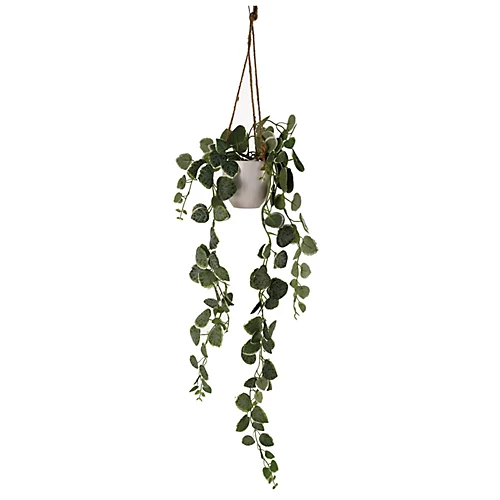 Leaf 90cm Artificial Potted Hanging Trailing Green Plant - String Of Hearts 1 Leaf 90cm Artificial Potted Hanging Trailing Green Plant - String Of Hearts