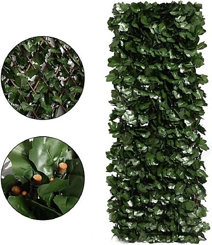 Artificial Expandable Faux Leaf Fence Privacy Screen For Balcony Patio 1PC Green 2x1m 2 Artificial Expandable Faux Leaf Fence Privacy Screen For Balcony Patio 1PC Green 2x1m - Image 2