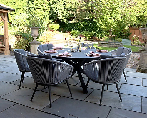 Aspen 6 Seater Rope Chair Spraystone Dining Set 2 Aspen 6 Seater Rope Chair Spraystone Dining Set - Image 2