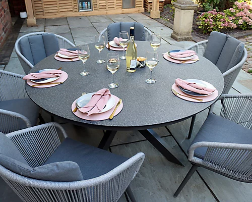 Aspen 6 Seater Rope Chair Spraystone Dining Set 3 Aspen 6 Seater Rope Chair Spraystone Dining Set - Image 3