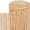 Bamboo Slat Fence Garden Screening - Panel For Outdoor Wind & Sun Protection - Natural Wood - H 1.8m X W 4m