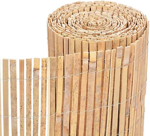 Bamboo Slat Fence Garden Screening - Panel For Outdoor Wind & Sun Protection - Natural Wood - H 1m X W 4m 1 Bamboo Slat Fence Garden Screening - Panel For Outdoor Wind & Sun Protection - Natural Wood - H 1m X W 4m