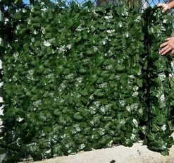 Best Artificial 3m X 1m English Ivy Leaf Screening Hedging Roll - UV Protected