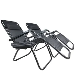 Birchtree Folding Reclining Garden Patio Chair Sun Lounger Recliner Zero Gravity Set Of 2 With Cup Holder Cushion BT-SR03 Black -Cheap Grow And Trim Store birchtree folding reclining garden patio chair sun lounger recliner zero gravity set of 2 with cup holder cushion bt sr03 black5055418340045 03c MP