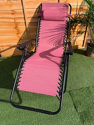 Blush Pink Zero Gravity Chair Lounger 4 Blush Pink Zero Gravity Chair Lounger - Image 4