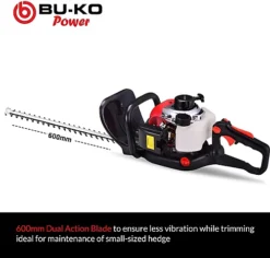 BU-KO 26cc Petrol Hedge Trimmer, Handheld Hedge Cutter, 600mm Strimmer Cutting Length With Dual Action Blades -Cheap Grow And Trim Store bu ko 26cc petrol hedge trimmer handheld hedge cutter 600mm strimmer cutting length with dual action blades5065015655053 02c MP