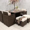CANNES Mocha Brown Deluxe 8 Seater Cube Set