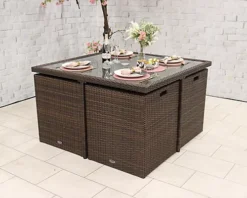 CANNES Mocha Brown Deluxe 8 Seater Cube Set 7 CANNES Mocha Brown Deluxe 8 Seater Cube Set -Cheap Grow And Trim Store cannes mocha brown deluxe 8 seater cube set5020125275072 04c MP