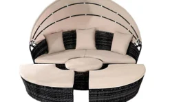 Comfy Living 180cm Sun Island In Black With Cover