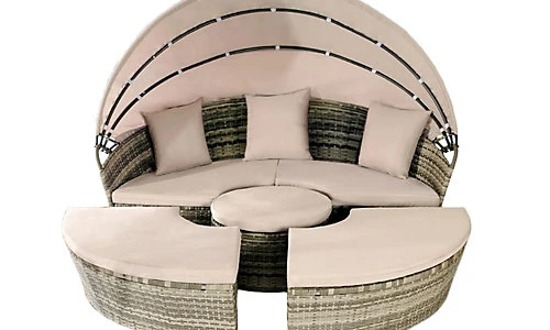 Comfy Living 210cm Sun Island In Grey With Cover 1 Comfy Living 210cm Sun Island In Grey With Cover