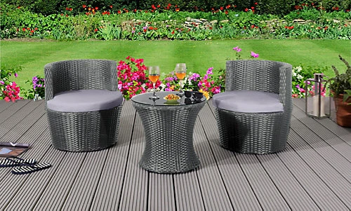 Comfy Living Bahamas Rattan Garden Set In Grey 1 Comfy Living Bahamas Rattan Garden Set In Grey