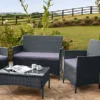 Comfy Living Economy 4 Piece Rattan Garden Set In Grey