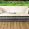 Comfy Living Rattan Storage Sun Lounger In Grey With Cover