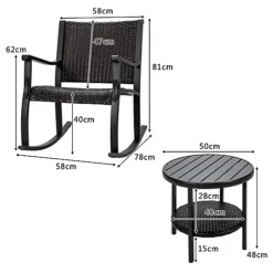 Costway 3 Pieces Bistro Outdoor Set W/ 2 Wicker Rattan Rocking Chairs & 1 Coffee Table -Cheap Grow And Trim Store costway 3 pieces bistro outdoor set w 2 wicker rattan rocking chairs 1 coffee table9984709897448 03c MP