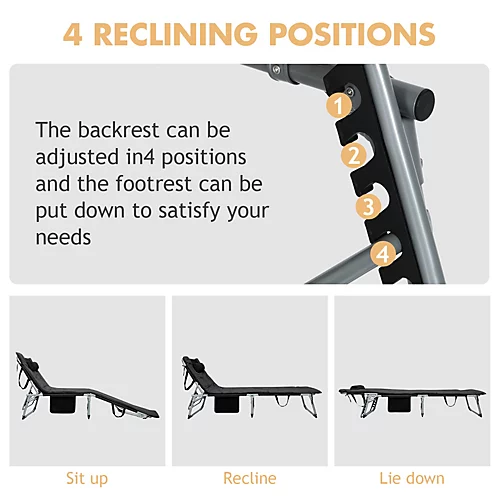 Costway Adjustable Chaise Lounger Deck Lounge Chair W/ Soft Mattress & Removable Pillow 3 Costway Adjustable Chaise Lounger Deck Lounge Chair W/ Soft Mattress & Removable Pillow - Image 3