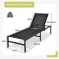 Costway Outdoor Chaise Lounge Sun Lounger Recliner Chair W/ 6 Positions Backrest -Cheap Grow And Trim Store costway outdoor chaise lounge sun lounger recliner chair w 6 positions backrest6085649036232 02c MP