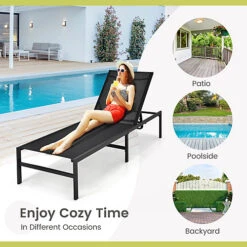 Costway Outdoor Chaise Lounge Sun Lounger Recliner Chair W/ 6 Positions Backrest -Cheap Grow And Trim Store costway outdoor chaise lounge sun lounger recliner chair w 6 positions backrest6085649036232 03c MP