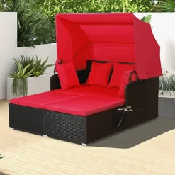 Costway Outdoor PE Wicker Daybed Patio Loveseat Sofa Set W/ Retractable Canopy 7 Costway Outdoor PE Wicker Daybed Patio Loveseat Sofa Set W/ Retractable Canopy -Cheap Grow And Trim Store costway outdoor pe wicker daybed patio loveseat sofa set w retractable canopy9984709891330 04c MP
