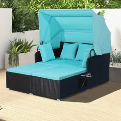 Costway Outdoor PE Wicker Daybed Patio Loveseat Sofa Set W/ Retractable Canopy 7 Costway Outdoor PE Wicker Daybed Patio Loveseat Sofa Set W/ Retractable Canopy -Cheap Grow And Trim Store costway outdoor pe wicker daybed patio loveseat sofa set w retractable canopy9984709891408 04c MP