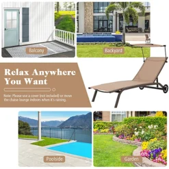 Costway Patio Chaise Lounge Chair W/6-Level Canopy & Wheels Heavy-Duty -Cheap Grow And Trim Store costway patio chaise lounge chair w 6 level canopy wheels heavy duty6085649677862 03c MP