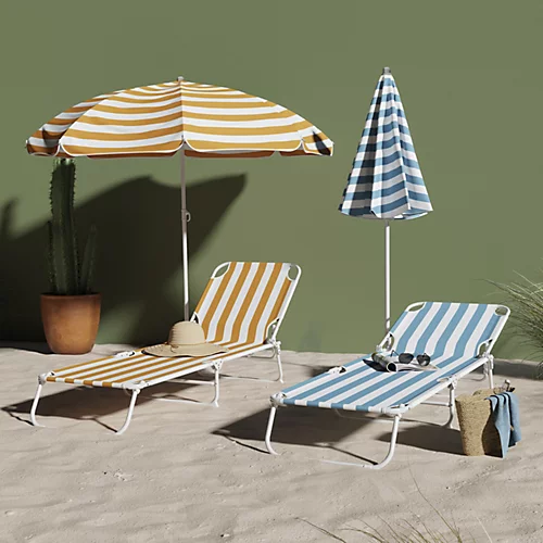 Curacao Still Water Blue Cabana Striped Sun Lounger 2 Curacao Still Water Blue Cabana Striped Sun Lounger - Image 2