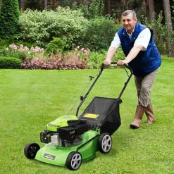 Dellonda Hand Propelled Petrol Lawnmower Grass Cutter, 132cc 16"/40cm 4-Stroke -Cheap Grow And Trim Store dellonda hand propelled petrol lawnmower grass cutter 132cc 16 40cm 4 stroke5056514611107 02c MP