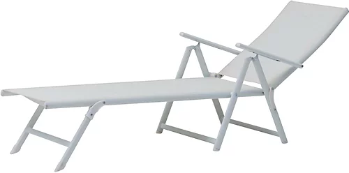 DesignDrop Bjorn Sun Lounger In White 157cm X 63cm X 95cm 2 DesignDrop Bjorn Sun Lounger In White 157cm X 63cm X 95cm - Image 2