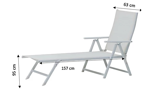 DesignDrop Bjorn Sun Lounger In White 157cm X 63cm X 95cm 3 DesignDrop Bjorn Sun Lounger In White 157cm X 63cm X 95cm - Image 3