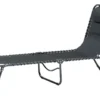 DesignDrop- Torben Adjustable Steel Sun Lounger Lightweight- Black