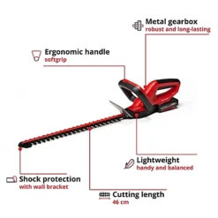 Einhell Power X-Change Cordless Hedge Trimmer - 18 Inch (46cm) - With Battery And Charger - Cutter Guard - GE-CH 1846 Li Kit -Cheap Grow And Trim Store einhell power x change cordless hedge trimmer 18 inch 46cm with battery and charger cutter guard ge ch 1846 li kit4006825615432 02c MP