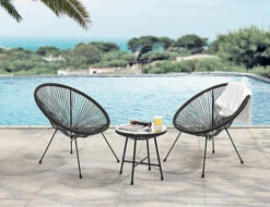 EVRE 2 Seat Black Goa Acapulco Styled Garden Furniture Set For Bistro Patio Indoor Outdoor Balcony Garden Terrace -Cheap Grow And Trim Store evre 2 seat black goa acapulco styled garden furniture set for bistro patio indoor outdoor balcony garden terrace5060381724419 02c MP
