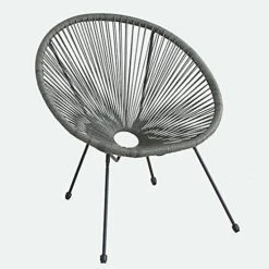 EVRE 2 Seat Dark Grey Goa Acapulco Styled Garden Furniture Set For Bistro Patio Indoor Outdoor Balcony Garden Terrace -Cheap Grow And Trim Store evre 2 seat dark grey goa acapulco styled garden furniture set for bistro patio indoor outdoor balcony garden terrace5060381724426 02c MP