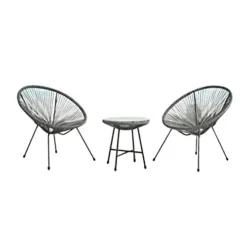 EVRE 2 Seat Dark Grey Goa Acapulco Styled Garden Furniture Set For Bistro Patio Indoor Outdoor Balcony Garden Terrace -Cheap Grow And Trim Store evre 2 seat dark grey goa acapulco styled garden furniture set for bistro patio indoor outdoor balcony garden terrace5060381724426 03c MP