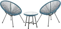 EVRE 2 Seat Teal Goa Acapulco Styled Garden Furniture Set For Bistro Patio Indoor Outdoor Balcony Garden Terrace -Cheap Grow And Trim Store evre 2 seat teal goa acapulco styled garden furniture set for bistro patio indoor outdoor balcony garden terrace5060381724433 02c MP