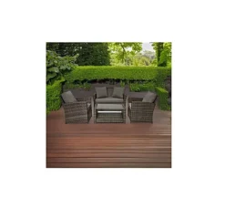 EVRE 4 Seater Rattan Garden Furniture Sofa Armchair Set -Roma With Coffee Table -Cheap Grow And Trim Store evre 4 seater rattan garden furniture sofa armchair set roma with coffee table5060381722330 03c MP