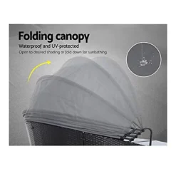 EVRE Black Bali Day Bed Outdoor Garden Furniture Set With Canopy And Cover -Cheap Grow And Trim Store evre black bali day bed outdoor garden furniture set with canopy and cover5060381727663 02c MP