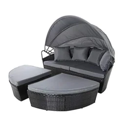 EVRE Black Bali Day Bed Outdoor Garden Furniture Set With Canopy And Cover -Cheap Grow And Trim Store evre black bali day bed outdoor garden furniture set with canopy and cover5060381727663 03c MP
