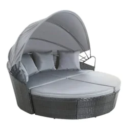 EVRE Black Bali Day Bed Outdoor Garden Furniture Set With Canopy And Cover -Cheap Grow And Trim Store evre black bali day bed outdoor garden furniture set with canopy and cover5060381727663 04c MP